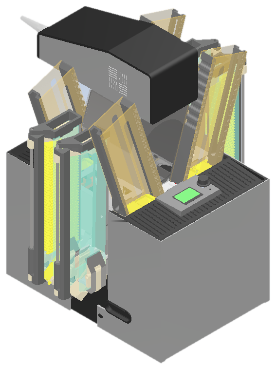 3D render of Dentaro’s laser marking system for histology cassettes